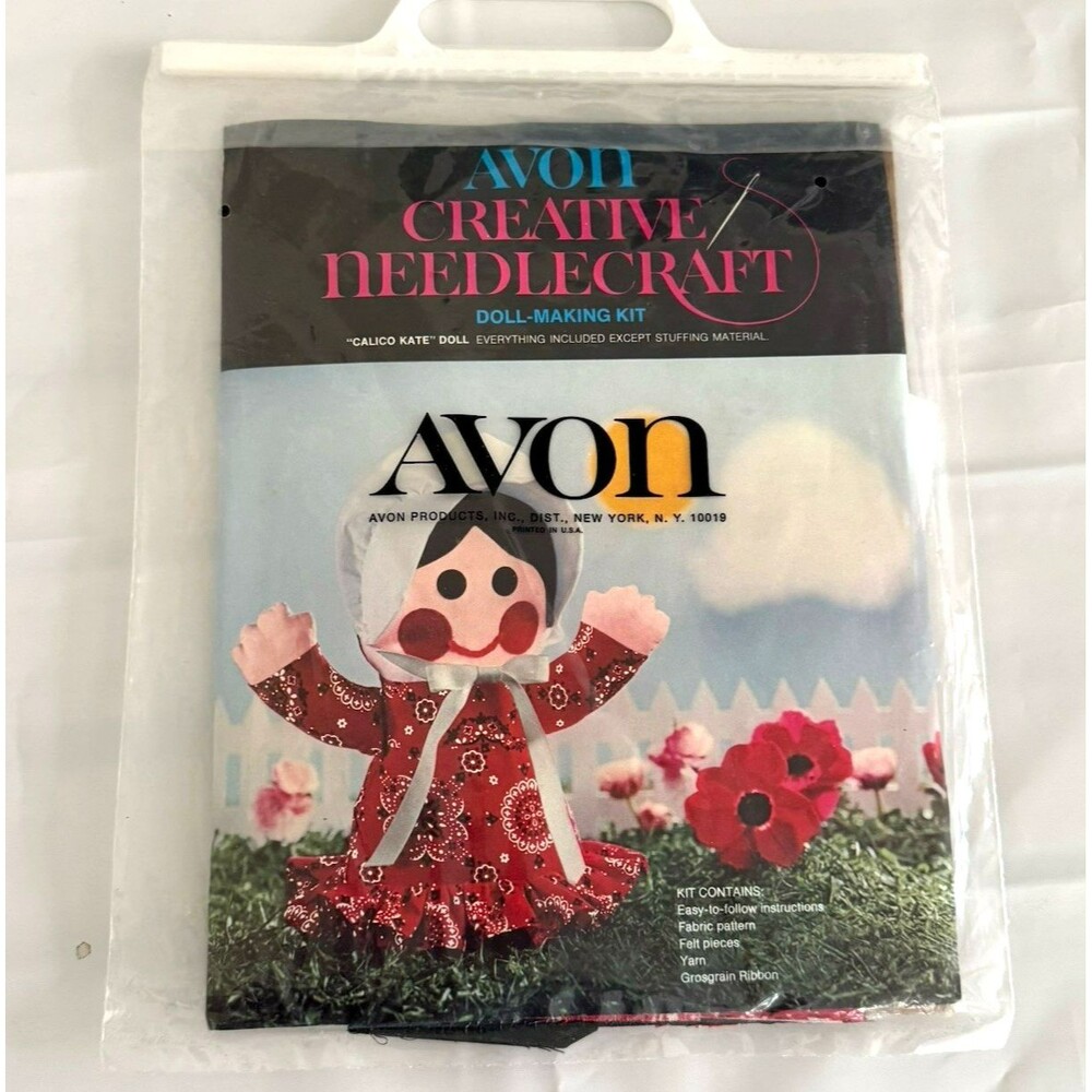 Vintage Avon Calico Kate Doll Stuffed Toy Plush Easy Sewing Kit Pattern DIY NEW